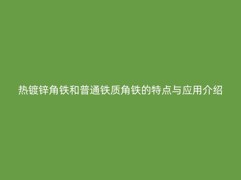 熱鍍鋅角鐵和普通鐵質(zhì)角鐵的特點(diǎn)與應(yīng)用介紹