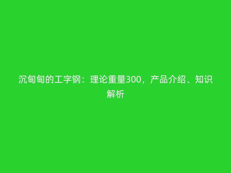 沉甸甸的工字鋼：理論重量300，產(chǎn)品介紹、知識解析