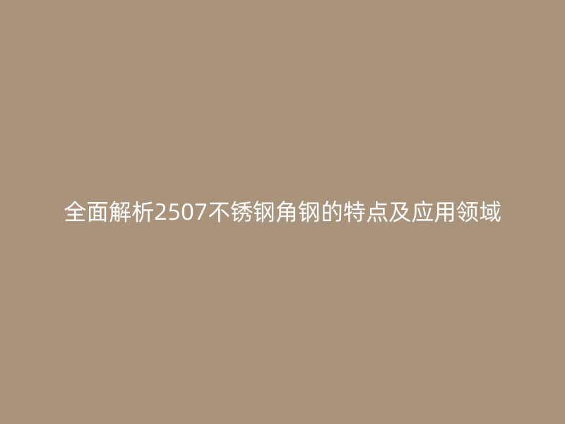 全面解析2507不銹鋼角鋼的特點及應(yīng)用領(lǐng)域