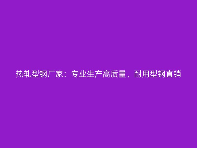 熱軋型鋼廠家：專業(yè)生產(chǎn)高質(zhì)量、耐用型鋼直銷