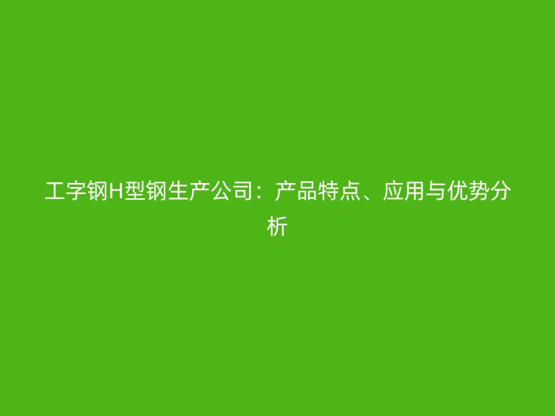 工字鋼H型鋼生產(chǎn)公司：產(chǎn)品特點(diǎn)、應(yīng)用與優(yōu)勢(shì)分析