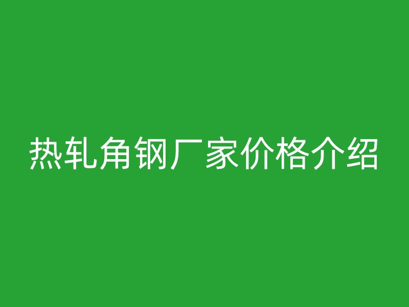 熱軋角鋼廠家價(jià)格介紹