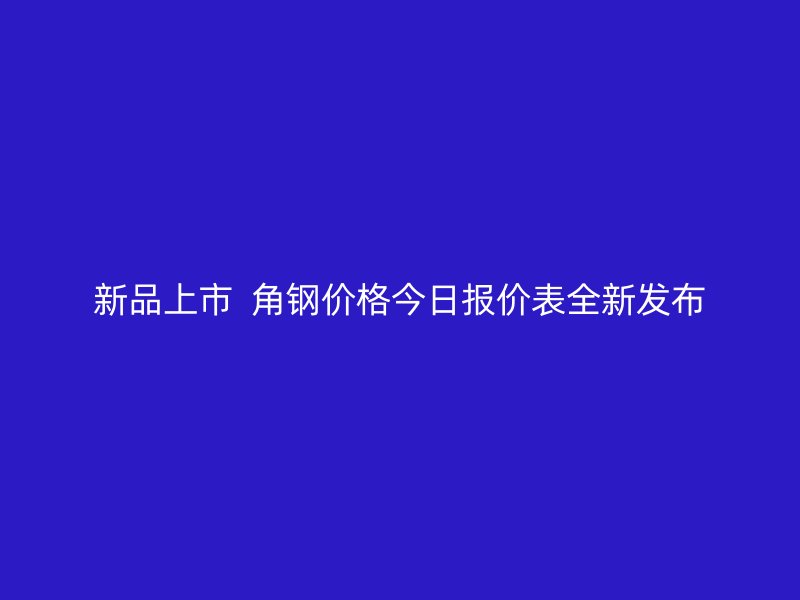 新品上市  角鋼價格今日報價表全新發(fā)布