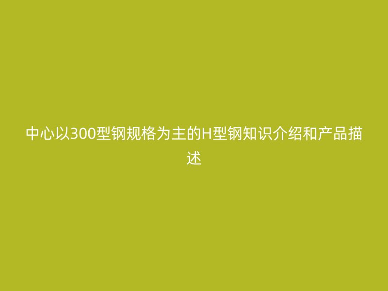 中心以300型鋼規(guī)格為主的H型鋼知識介紹和產(chǎn)品描述