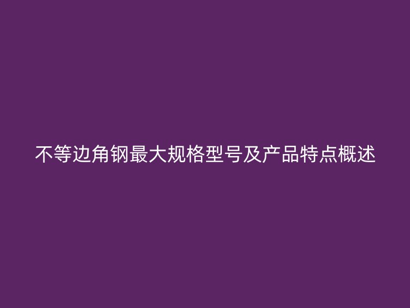 不等邊角鋼最大規(guī)格型號及產品特點概述