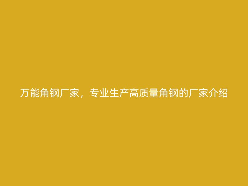 萬能角鋼廠家，專業(yè)生產(chǎn)高質(zhì)量角鋼的廠家介紹